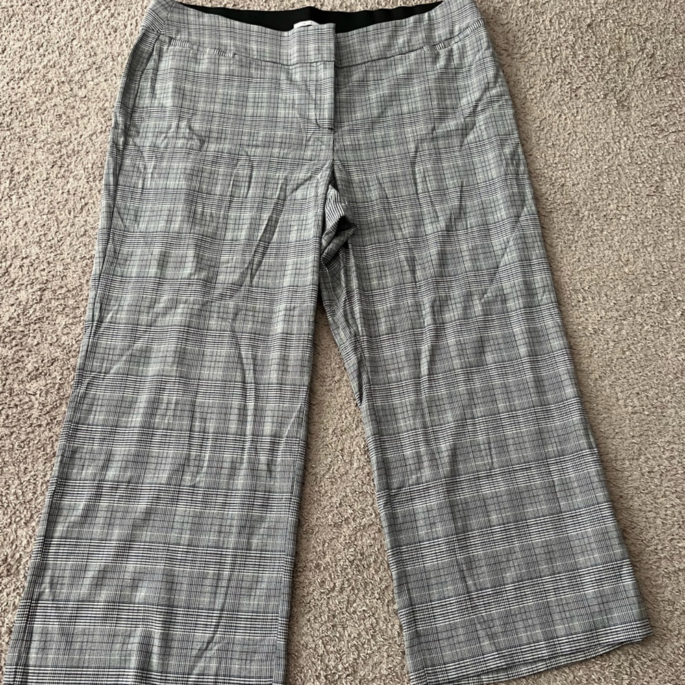 Lane Bryant Gray Plaid Dress Pants